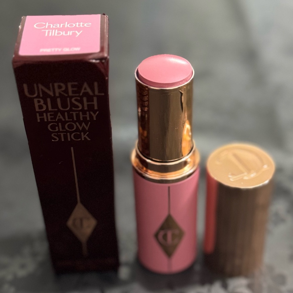 Charlotte Tilbury Unreal Lip & Cheek Glow Blush Stick in Shade Pretty Glow